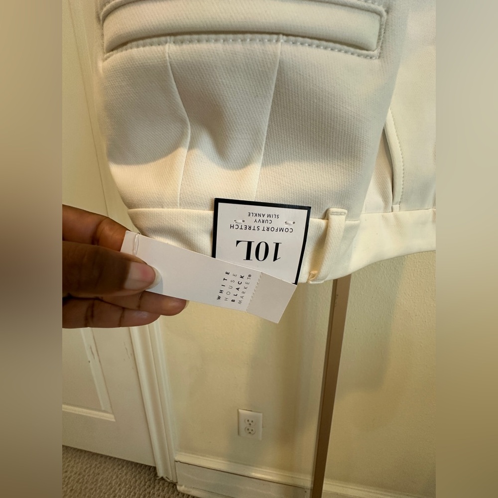 NWT White House Black Market Curvy Slim Ankle comfort Stretch White Pants Sz10 - Picture 4 of 7